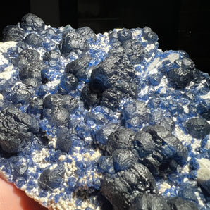 Blueberry Fluorite from Huanggangliang Mine, Inner Mongolia, China - 26 x 14.5 x 5.0 cm