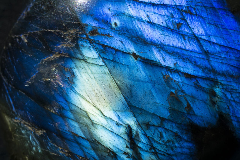 Bluish part of Labradorite stone.
