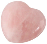10pc 45mm Polished Rose Quartz Heart Puff