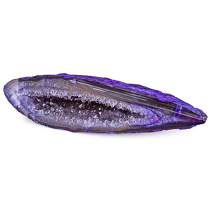 Polished Purple Agate Crystal Geode Druzy Head with Cut Base - 1/2lb to 1lb