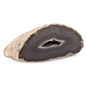 Polished Natural Agate Geode Druzy Head w/ Cut Base - 1lb to 2lb