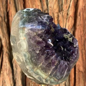 12cm 2.49kg Polished Amethyst Cluster on Stand from Uruguay