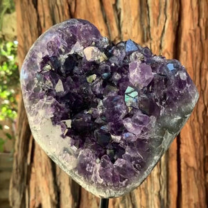 14cm 2.98kg Polished Amethyst Cluster on Stand from Uruguay