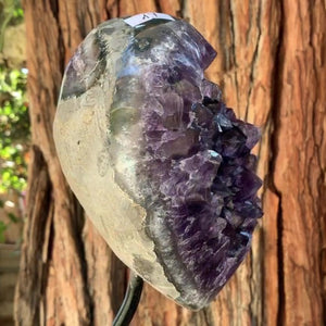 14cm 2.98kg Polished Amethyst Cluster on Stand from Uruguay