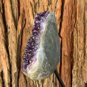 14cm 2.34kg Polished Amethyst Cluster on Stand from Uruguay