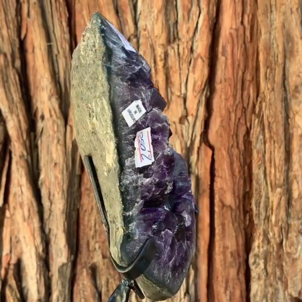 18cm 2.04kg Polished Amethyst Cluster on Stand from Uruguay