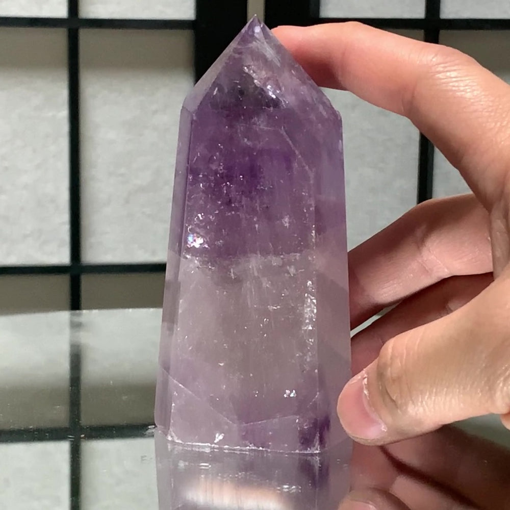 10.6cm 330g Polished Amethyst Point from Brazil