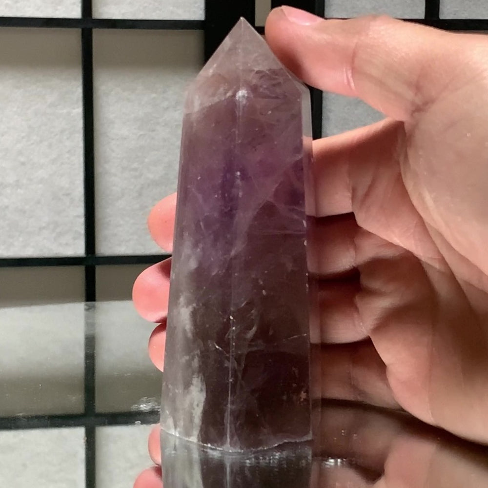 10.6cm 278g Polished Amethyst Point from Brazil