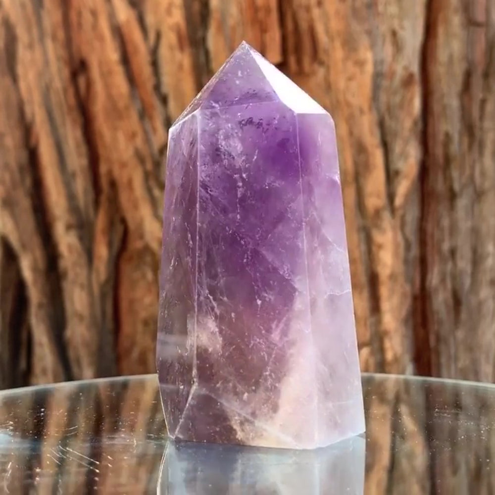 9.5cm 280g Polished Amethyst Point from Brazil