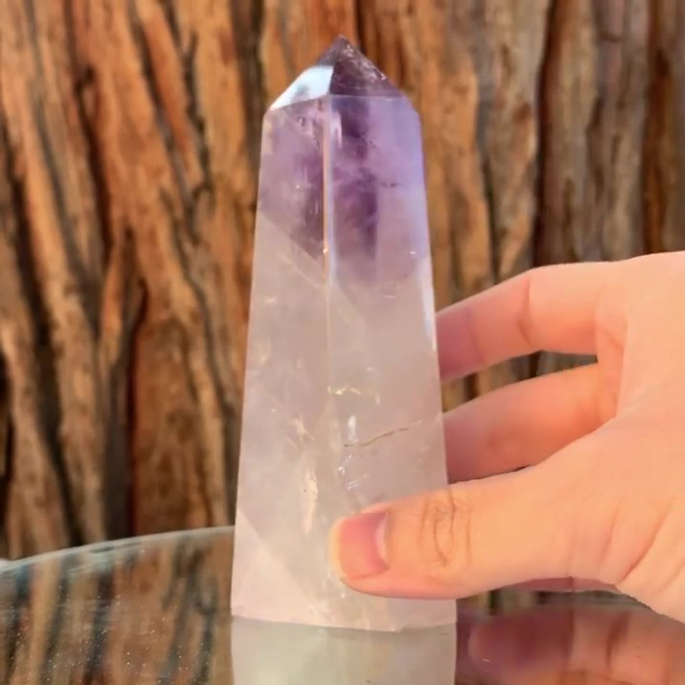 13cm 445g Polished Amethyst Point from Brazil