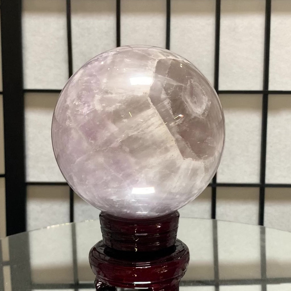 11.5cm 2.16kg Polished Amethyst Sphere on Stand from Brazil