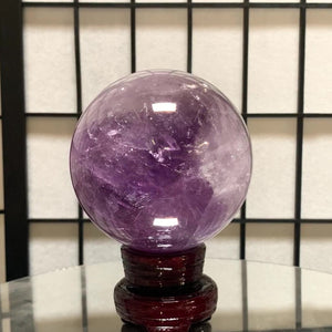11cm 2.02kg Polished Amethyst Sphere on Stand from Brazil