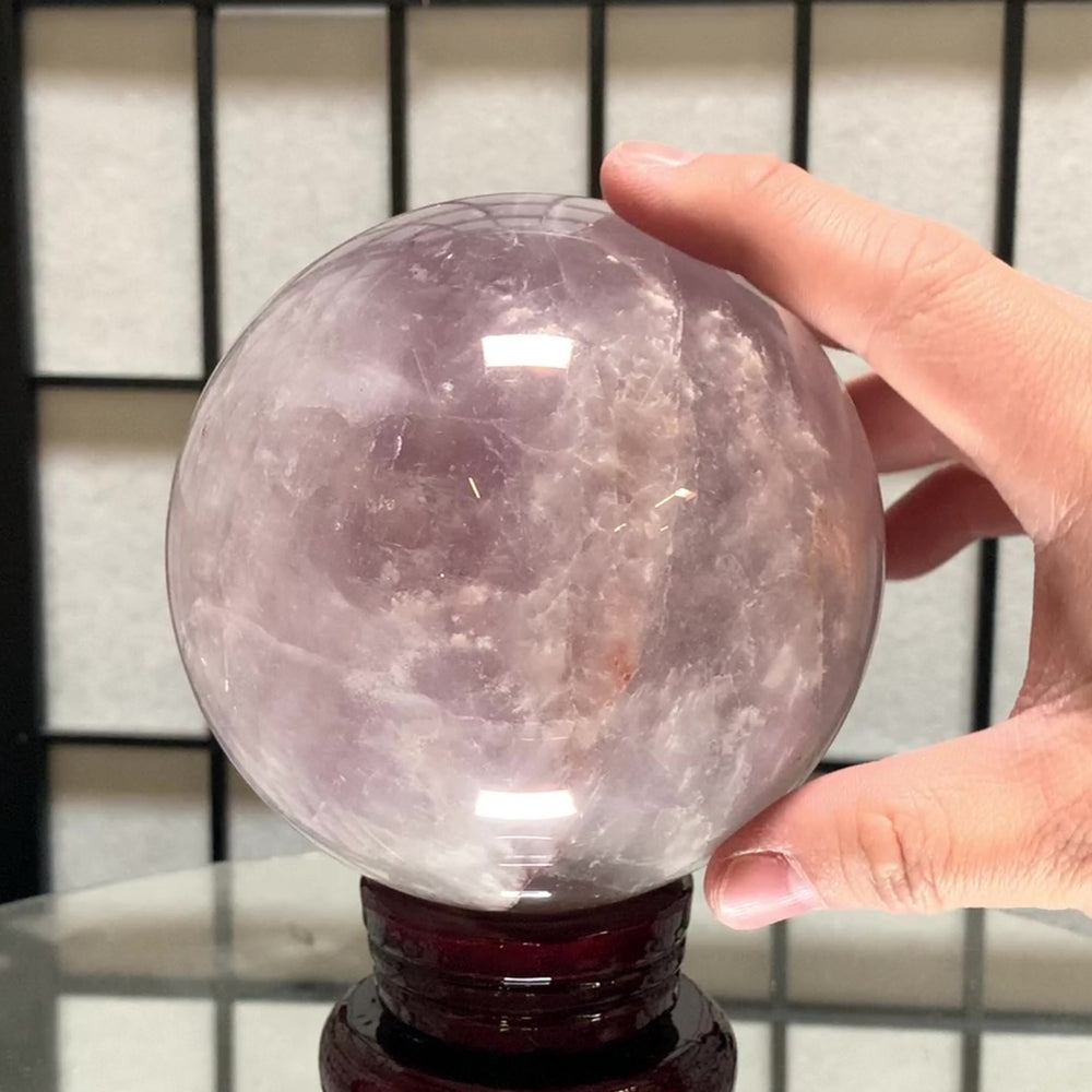 11cm 1.97kg Polished Amethyst Sphere on Stand from Brazil