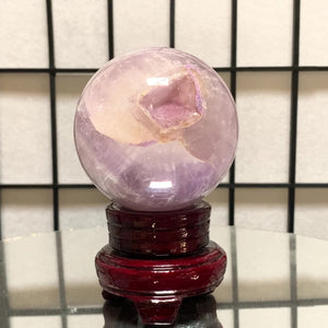 8.5cm 846g Polished Amethyst Sphere on Stand from Brazil