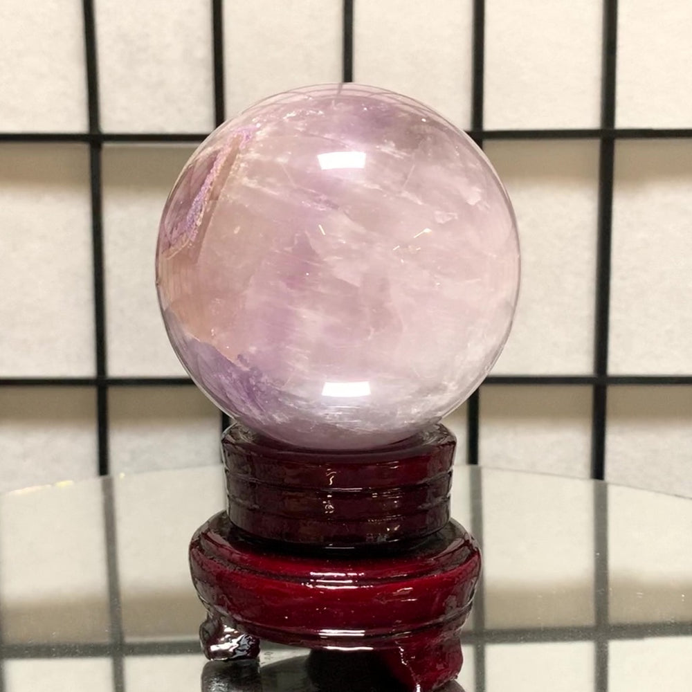 
            
                Load image into Gallery viewer, 8.5cm 846g Polished Amethyst Sphere on Stand from Brazil
            
        