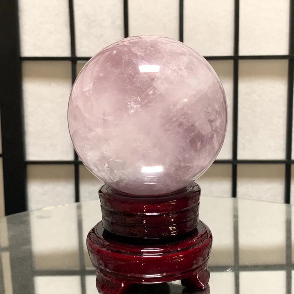 8.5cm 846g Polished Amethyst Sphere on Stand from Brazil