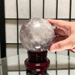 9cm 1.05kg Polished Amethyst Sphere on Stand from Brazil