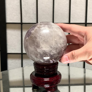 9cm 1.05kg Polished Amethyst Sphere on Stand from Brazil