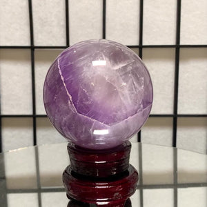 9.5cm 1.11kg Polished Amethyst Sphere on Stand from Brazil