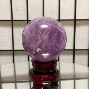 9.5cm 1.11kg Polished Amethyst Sphere on Stand from Brazil