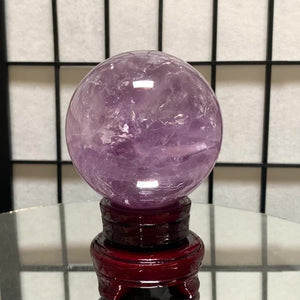 9.5cm 1.12kg Polished Amethyst Sphere on Stand from Brazil