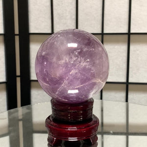 9.5cm 1.12kg Polished Amethyst Sphere on Stand from Brazil