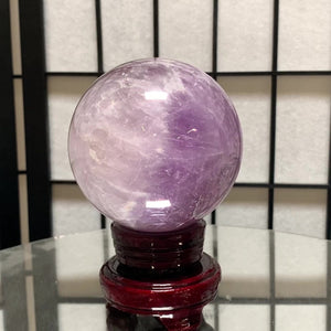 9.5cm 1.21kg Polished Amethyst Sphere on Stand from Brazil