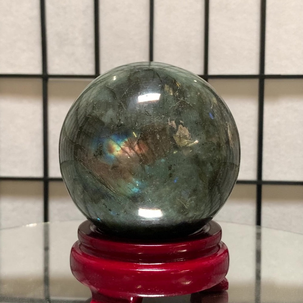 10cm 1.44kg Polished Labradorite Sphere from Madagascar