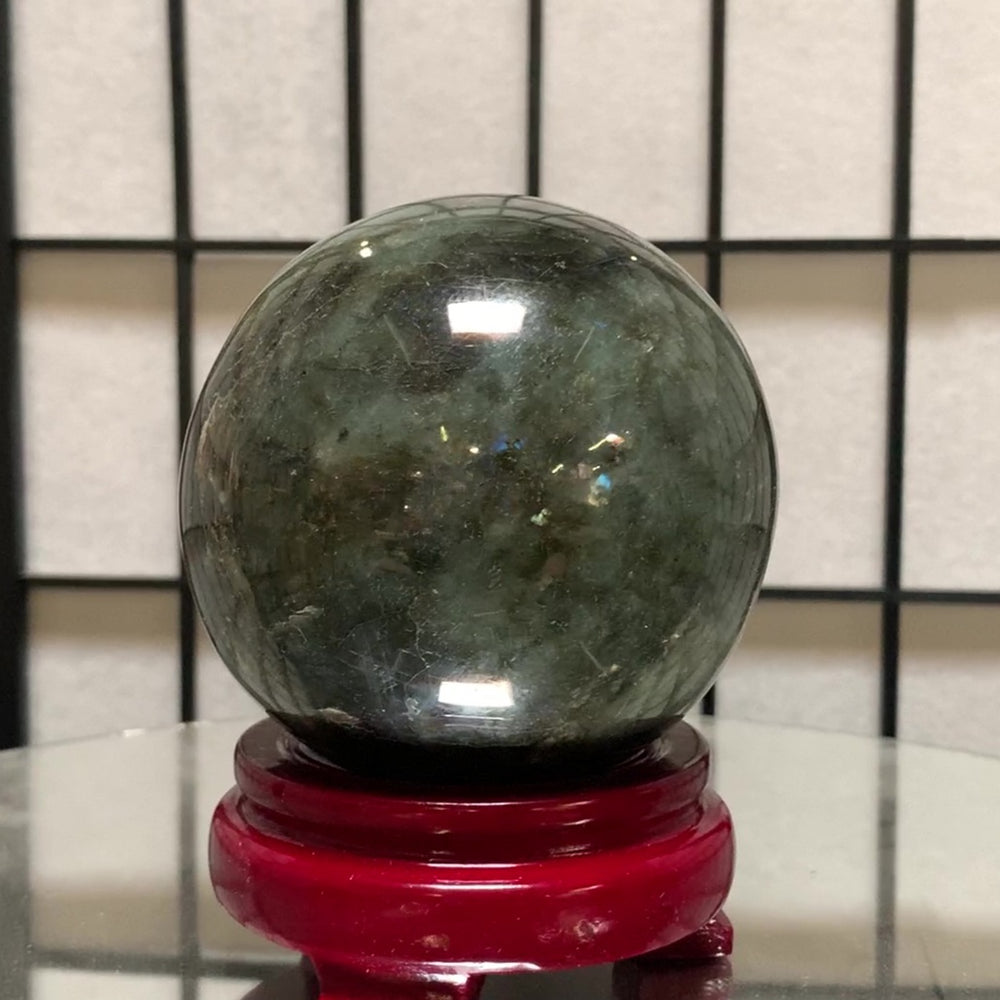 10cm 1.44kg Polished Labradorite Sphere from Madagascar