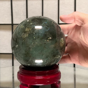 10.5cm 1.9kg Polished Labradorite Sphere from Madagascar