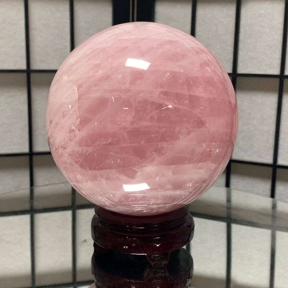 19.5cm 10.79kg Polished Rose Quartz Sphere from China