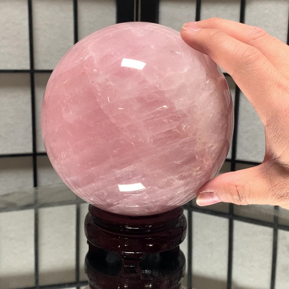 19cm 9.67kg Polished Rose Quartz Sphere from China