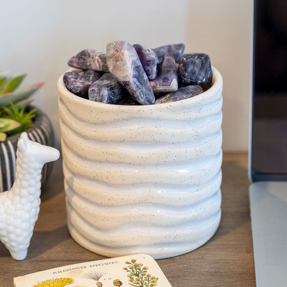 Half Tumbled Chevron Banded Amethyst from Brazil - Choose Size