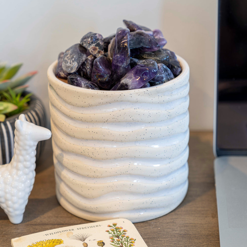 Half Tumbled Chevron Banded Amethyst from Brazil - Choose Size
