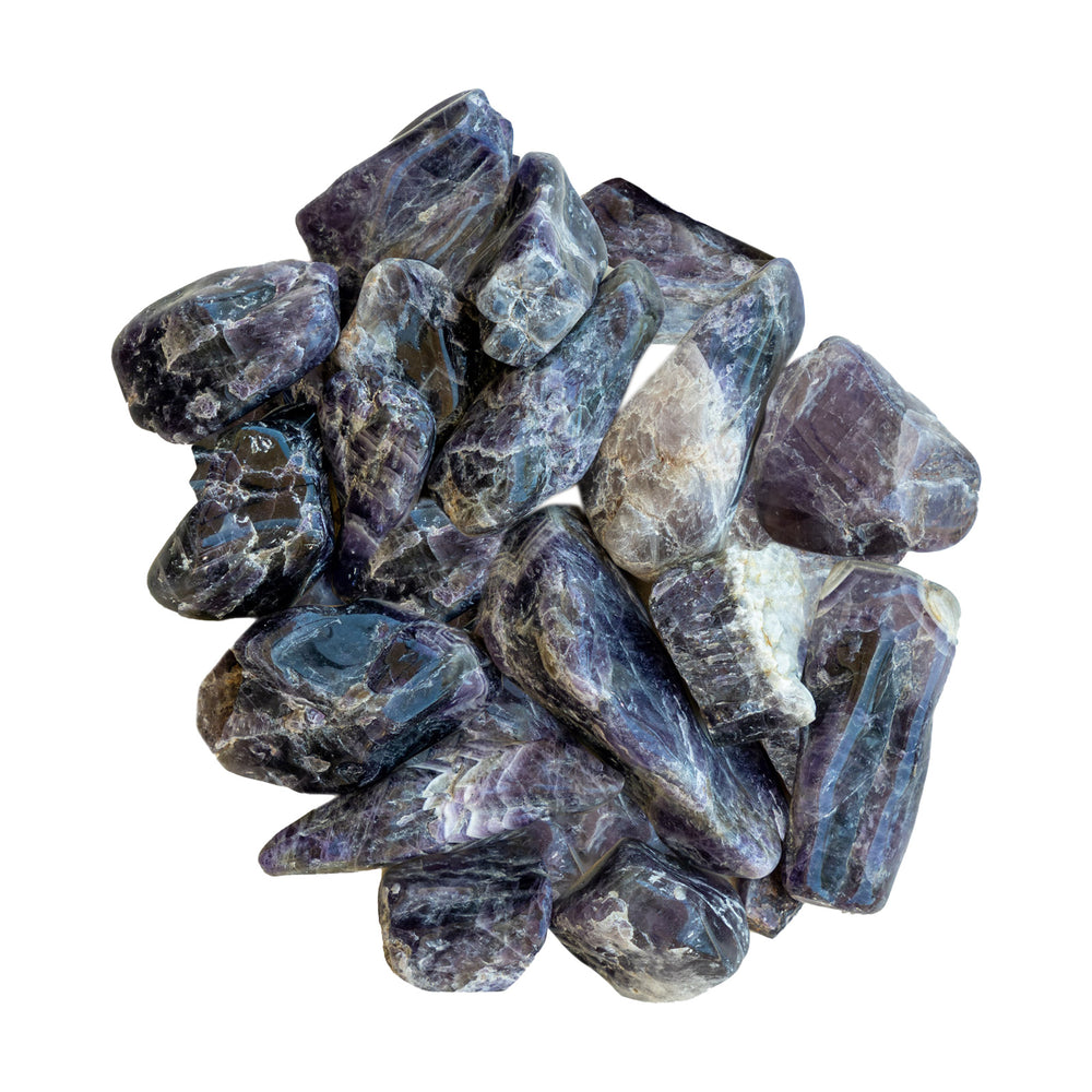 Half Tumbled Chevron Banded Amethyst from Brazil - Choose Size