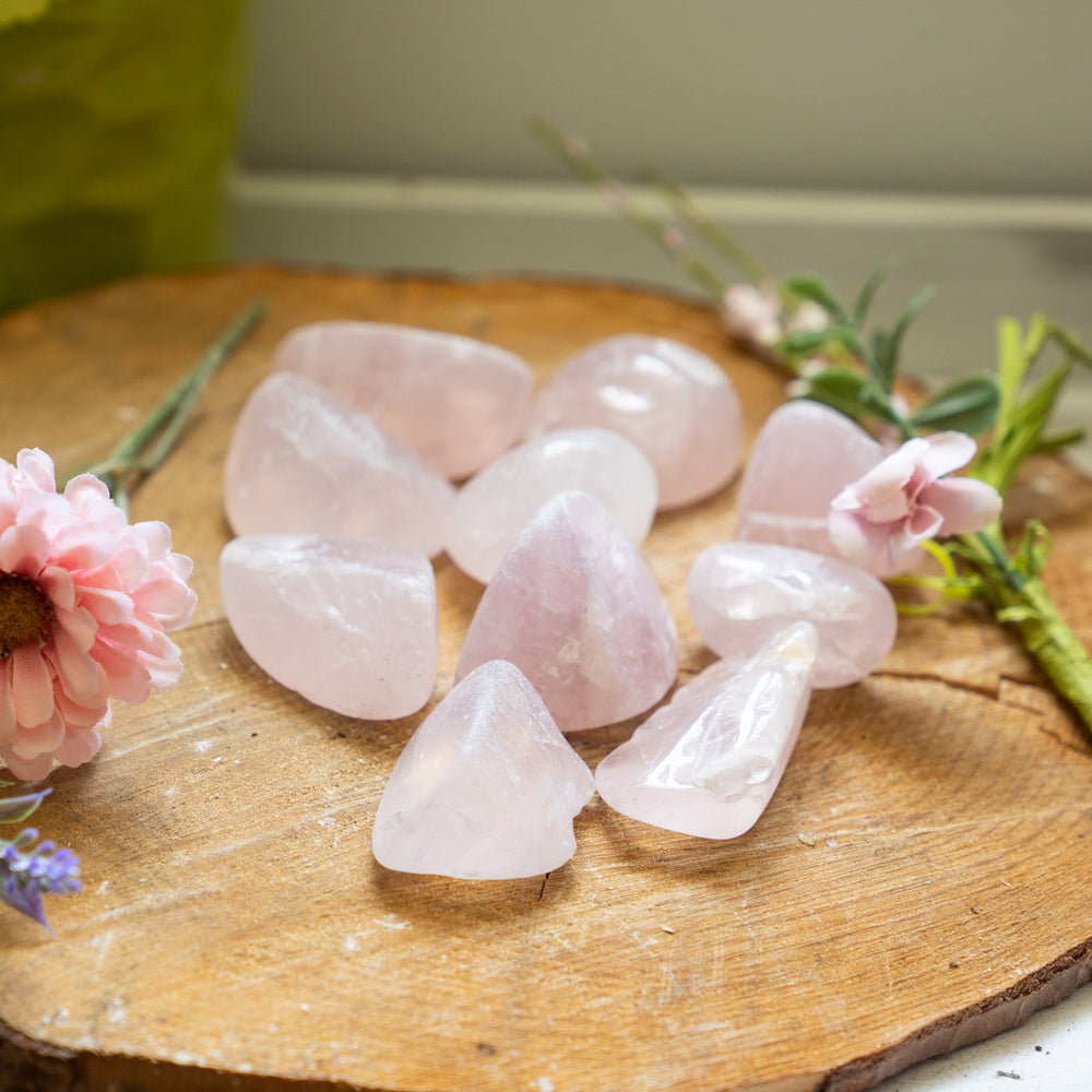 Half Tumbled Rose Quartz from Madagascar - Choose Size & Weight