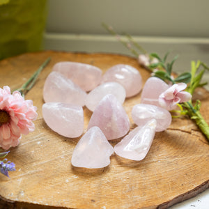 Half Tumbled Rose Quartz from Madagascar - Choose Size & Weight