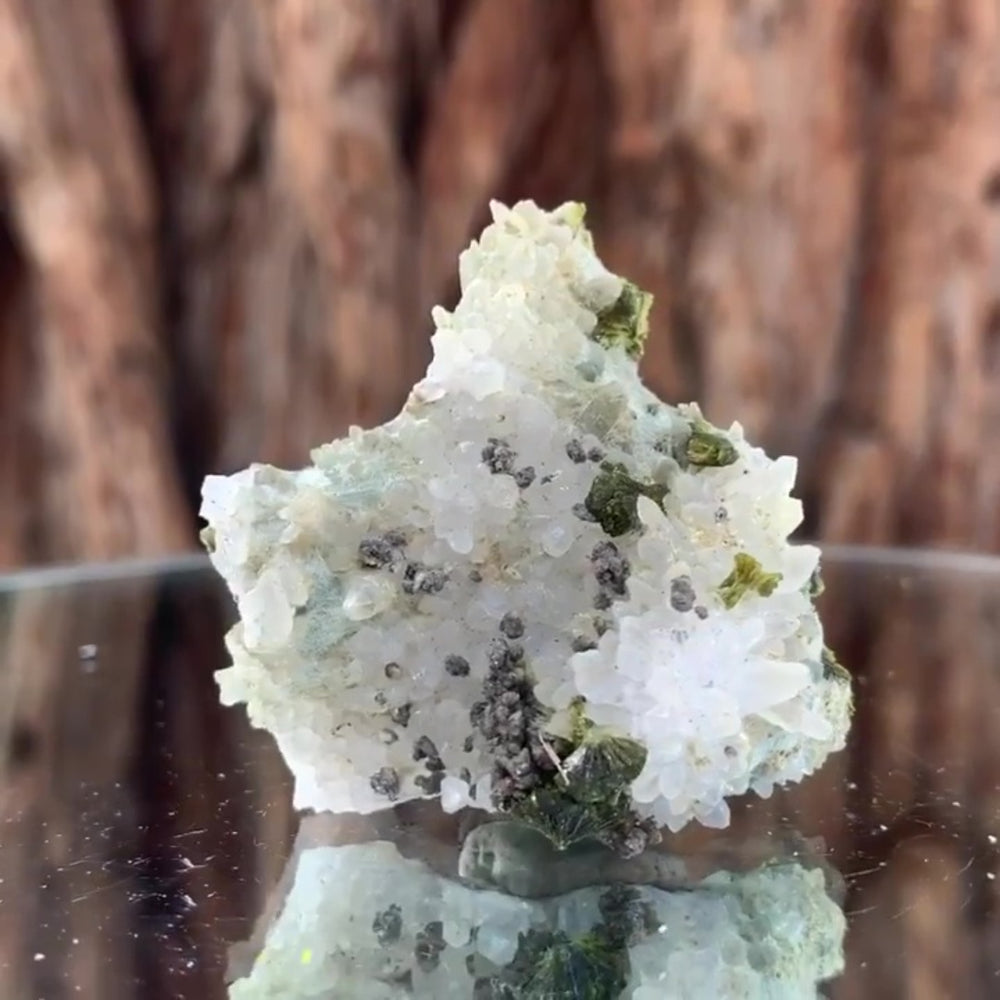 4cm 15g Clear Quartz with Epidote from Imilchil, Atlas Mountain Range, Morocco