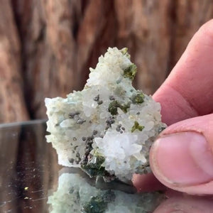 4cm 15g Clear Quartz with Epidote from Imilchil, Atlas Mountain Range, Morocco