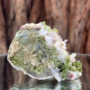 
            
                Load image into Gallery viewer, 6.5cm 30g Clear Quartz with Epidote from Imilchil, Atlas Mountain Range, Morocco
            
        