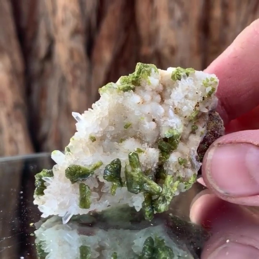 6.5cm 30g Clear Quartz with Epidote from Imilchil, Atlas Mountain Range, Morocco