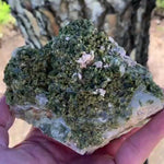 9cm 195g Clear Quartz with Epidote from Imilchil, Atlas Mountain Range, Morocco