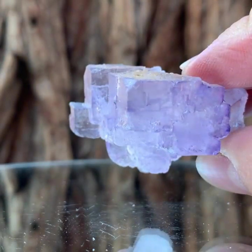 12.5cm 875g Clear Purple Fluorite from Taourirt, Morocco