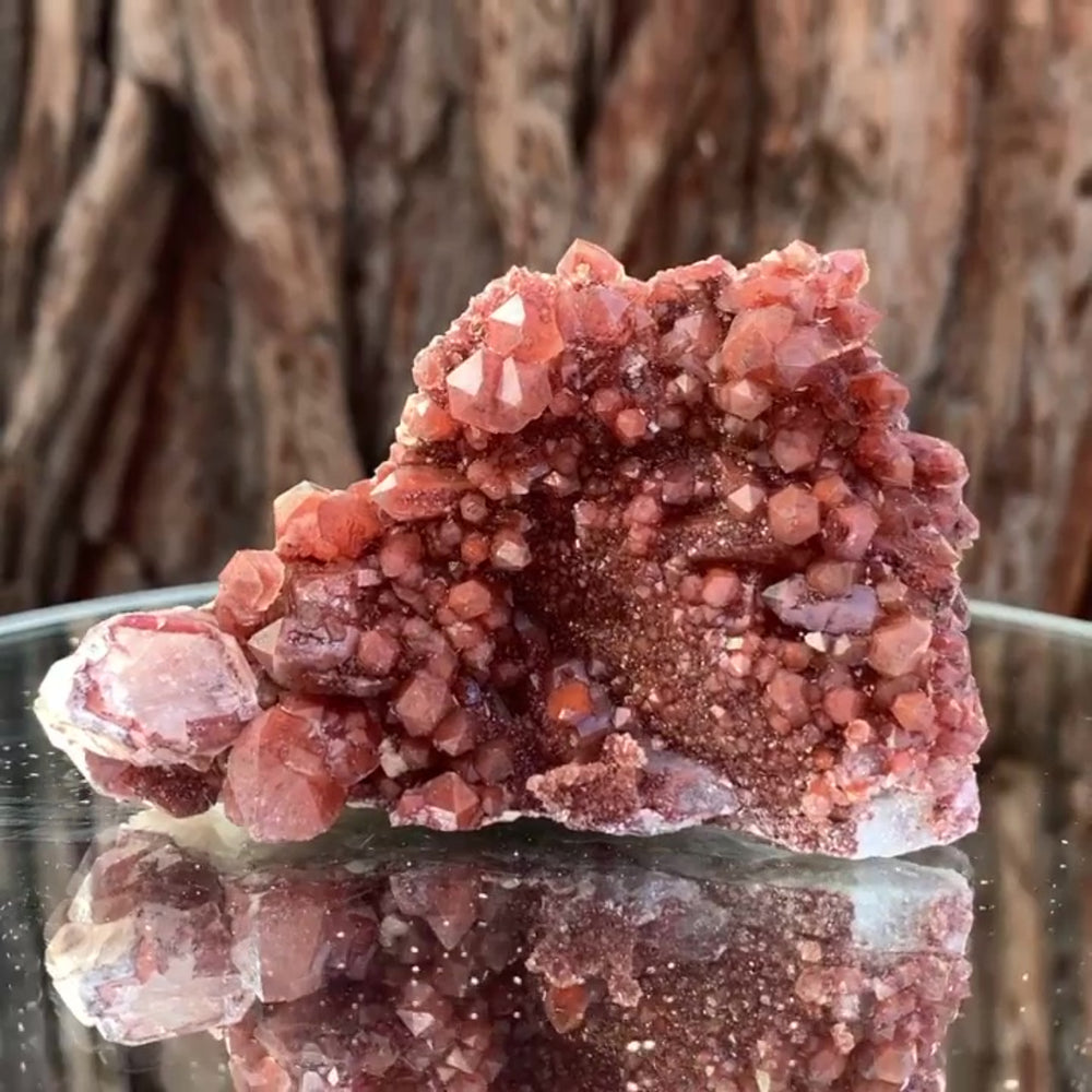 9cm 205g Red Quartz with Clay Inclusion from Errachidia, Morocco