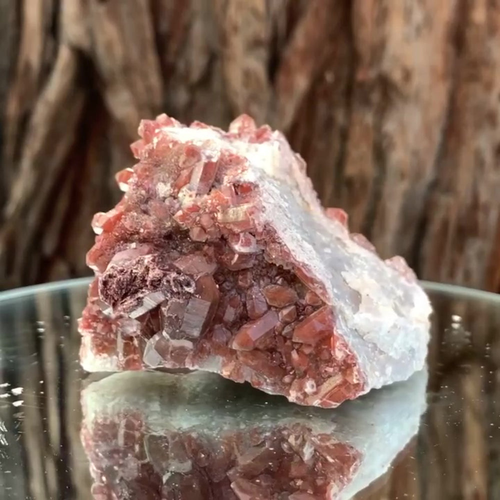 9cm 205g Red Quartz with Clay Inclusion from Errachidia, Morocco