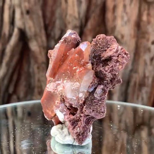 6cm 110g Red Quartz with Clay Inclusion from Errachidia, Morocco