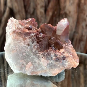 9cm 235g Red Quartz with Clay Inclusion from Errachidia, Morocco
