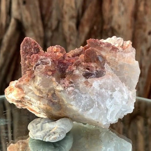 9cm 235g Red Quartz with Clay Inclusion from Errachidia, Morocco
