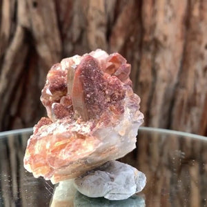 9cm 235g Red Quartz with Clay Inclusion from Errachidia, Morocco