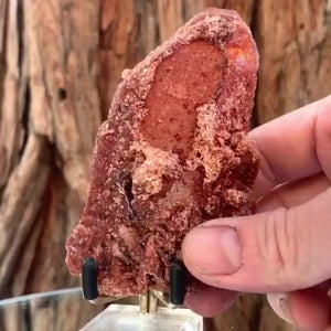 9.5cm 164g Red Quartz with Clay Inclusion, Tinejdad, Errachidia Province, Morocco